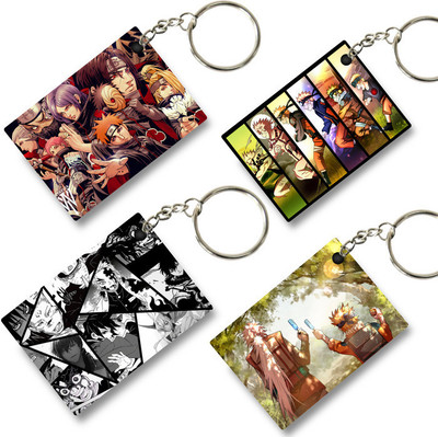 kart-in Premium (Pack of 4) Naruto-3 Anime Printed Keychain For Bike, Scooty, Car Key Chain