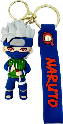 Buko Naruto Anime Characters 3D PVC Rubber Keychain with Metal chain Holder Key Chain