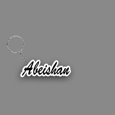 SY Gifts SYG Abeishan Name Keychain White And Black Key Chain