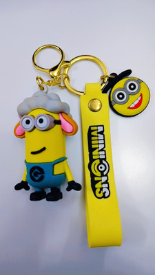Keychain gallery Minion Cartoon 3d Shape Keychain with Metal Hook & Strap Charm Key Chain Key Chain