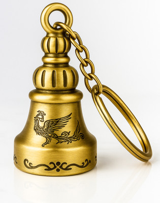 Wonderwhimzy Tibetan Bell Keychain Temple Bell Keychain Metal Guardian bell Key Chain White Key Chain
