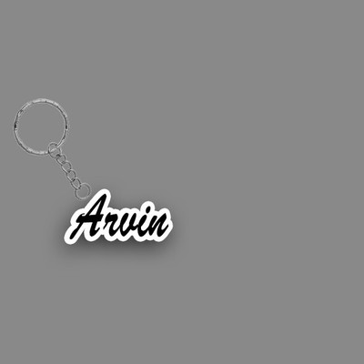 SY Gifts SYG Arvin Name Keychain White And Black Key Chain
