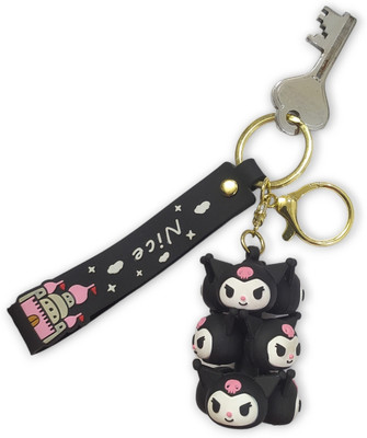 Yeahmom Trendy Silicone 3D Bunch Keychain Backpack Famous Characters Cute Nice Black Bat Key Chain