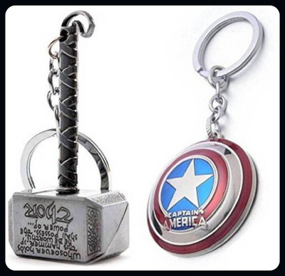 Meeko.com Super Thor and Captain America Shield keychain_kk302 Key Chain