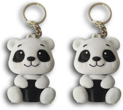 Graceful polygon Smiling Panda Keychain Cute Durable Keychain Key, Car & Backpack-Pack of 2 Key Chain