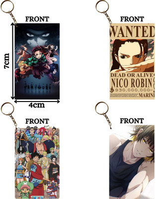 Hariyaali Enterprises LLP MUZAN TANJIRO X ROBIN X LUFFY X BACHIRA Unique Style 4 pcs Combo Key Chain
