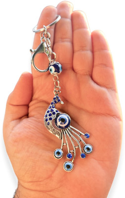 Auto Emporium Hub Peacock With Feathers Evil Eye Keychain Key Chain