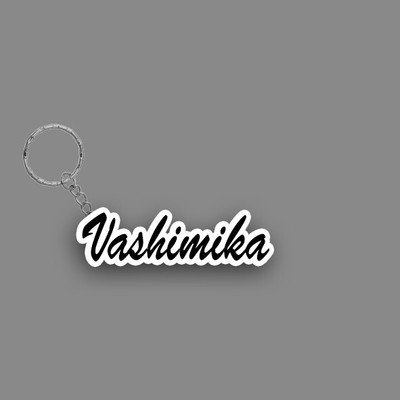 SY Gifts SYG Vashimika Name Keychain White And Black Key Chain