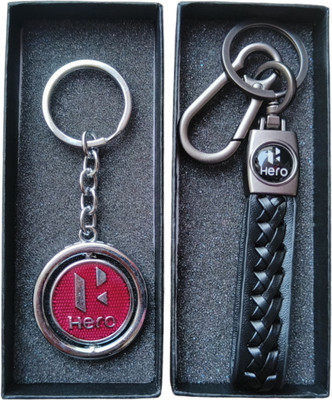 JNV Leather Keychain Compatible With HERO Bikes (Pack Of 2 ) Key Chain