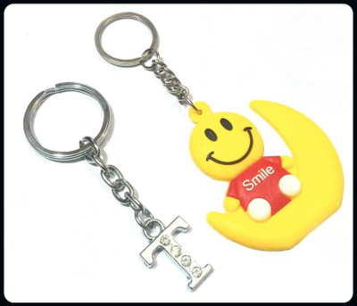 Meeko.com Star smiley and T letter-A Key Chain
