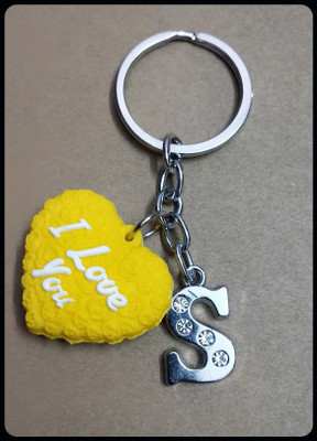 Meeko.com -Heart With S Letter Bike 01-KC Key Chain