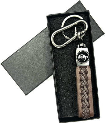 FLAMBE Brown jeep Leather Design Belt Keychain Key Chain
