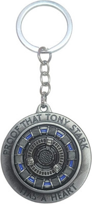 PEARLISH Iron Man Heart 360 Degree Rotating (Silver) Keychain Key Chain