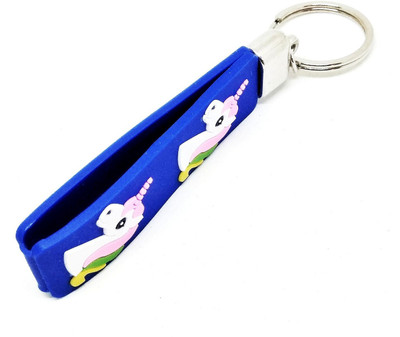 Pinaka PC1013 Classy 2 Cute Unicorn Silicone Lanyard Blue Keyring Key Chain