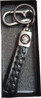 YAMAHA logo keychains black Leather hook Key Chain