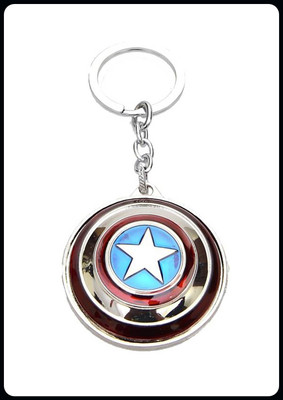 gtrp Keychain-Rotating Premium The Avengers Captain America Shield Metal Key Chain Key Chain