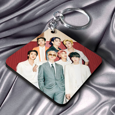 Niki Enterprises BTS Butter Album Cute Keychain ( Set of 1 Keychain with 7 Free Stickers ) Key Chain