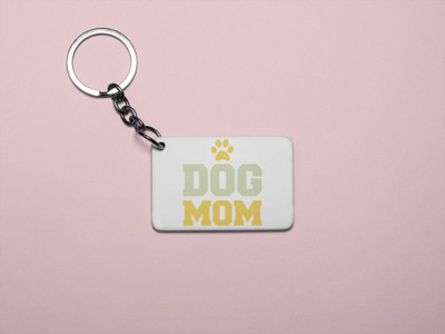 Rushaan Dog mom Light Green Text-Printed Acrylic Keychain (Pack Of 2) Key Chain