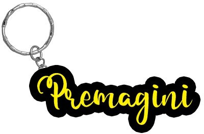 SY Gifts Premagini Name Black Yellow Name Keychain Key Chain