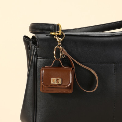 Salty The Office Mini Leather Bag Charm - Brown Key Chain