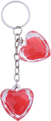 Kumar Handicraft Crystal Double Heart Keychain/Keyring- Unique Gift For Girls, Boys & Kids Key Chain