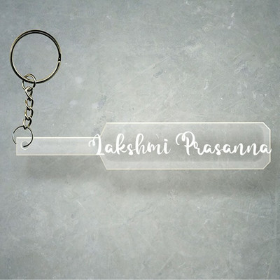 SY Gifts Cricket Bat Logo Design With Lakshmi Prasanna Name Key Chain