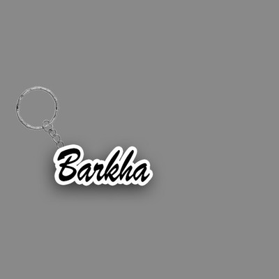 SY Gifts SYG Barkha Name Keychain White And Black Key Chain