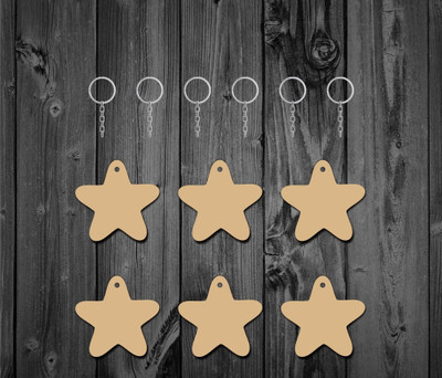 JADOUN ENTERPRISES Star shaped customize wooden key chain for all types of keys Key Chain