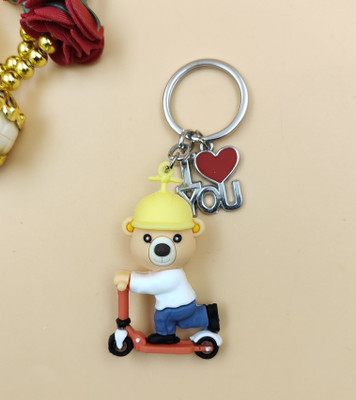 Paper Bear CYCLE BEAR Valentine Couple 3D keychain RUBBER KEYCHAIN Key Chain