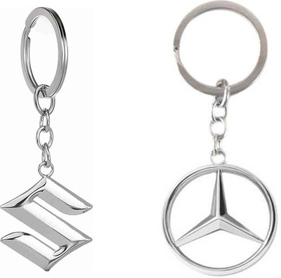JAINSON MARTIN Combo of Suzuki & Mercedes metal logo keychain for bike, car lovers Key Chain