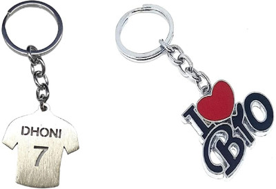 MOREL Dhoni Jersey Keychain AND I LOVE BRO KEYCHAIN COMBO Key Chain