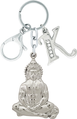 KYP Fashion Silver God Lord Bajrangbali Hanuman Keyring Alphabet K Key Chain