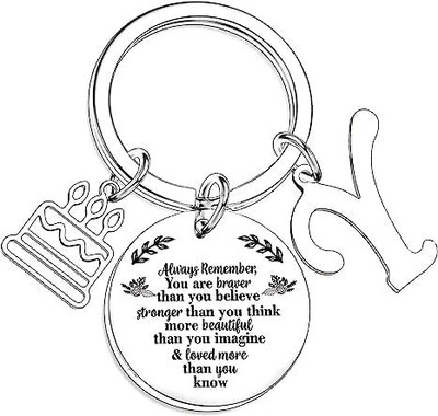 Artisans Crafted Birthday Keychain with Letter Y & Inspirational Quote Pendant Key Chain