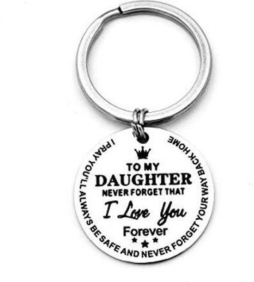 Dattatreya Collection To My Daughter Inspirational Gift Keychain Key Tags from Dad Mom Never Forget Key Chain