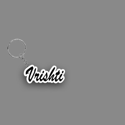 SY Gifts SYG Vrishti Name Keychain White And Black Key Chain
