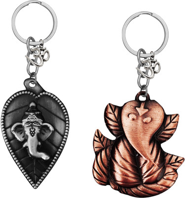M Men Style Lord Ganesha Om Metal Key Ring – Keychain for Car, Bike & Office Skey594-613 Key Chain
