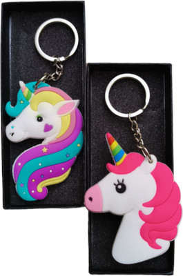 MYV Combo Of Unicorn Rubber Keychain For Girl | Cute Keychain For Girl (Multicolour) Key Chain