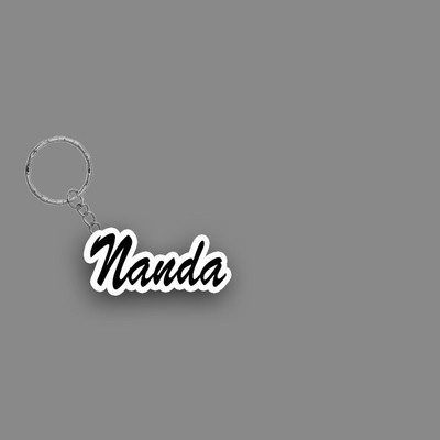SY Gifts SYG Nanda Name Keychain White And Black Key Chain