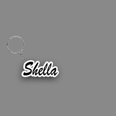 SY Gifts SYG Shella Name Keychain White And Black Key Chain