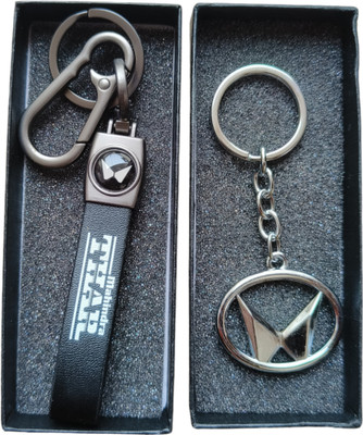 JNV Leather Wth Logo Keychain Compatible With Mahindra THAR Car Key Chain