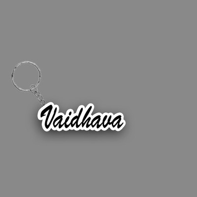 SY Gifts SYG Vaidhava Name Keychain White And Black Key Chain
