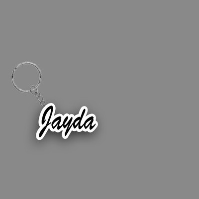 SY Gifts SYG Jayda Name Keychain White And Black Key Chain