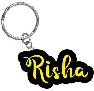 SY Gifts Risha Name Black Yellow Name Keychain Key Chain