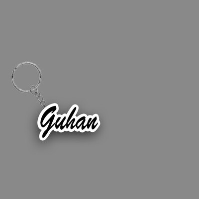 SY Gifts SYG Guhan Name Keychain White And Black Key Chain