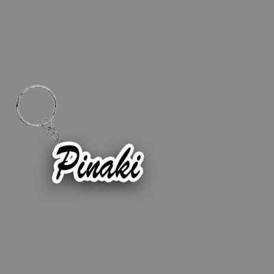 SY Gifts SYG Pinaki Name Keychain White And Black Key Chain
