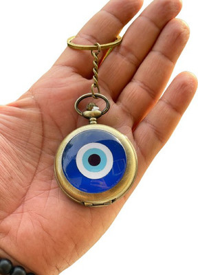 Lenity Evil Eye Keychain Vintage Design Pocket Small Watch Keychain Keyring For Bike Key Chain