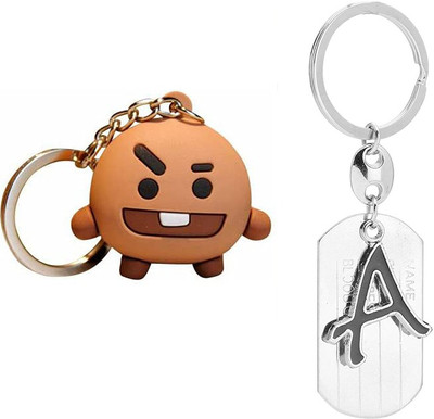 Newview SHOOKY A BLADE ALPHABET BTS Army Characters 3D Rubber Keychain and Keyring Key Chain