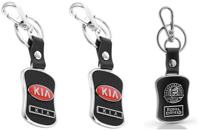 GSV Kia,Royal Enfield logo Leather hook Keychain best quality keychain Key Chain