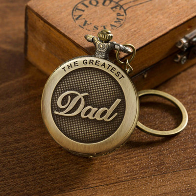 Tiny Tim Greatest Dad Vintage Pocket-Watch Antique Style Metallic Keychain Best Gift Key Chain