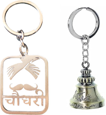 MOREL BELL KEYCHAIN AND CHAUDHARY With Moustache And Pagdi Metal Keychain COMBO Key Chain